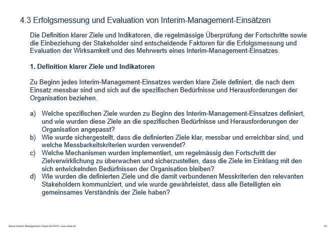 Slide aus der Seminar-Präsentation «Die Praxis des Interim Managements» basierend auf dem Praxisleitfaden «Grundlagen Interim Management» von Matthias Schweizer